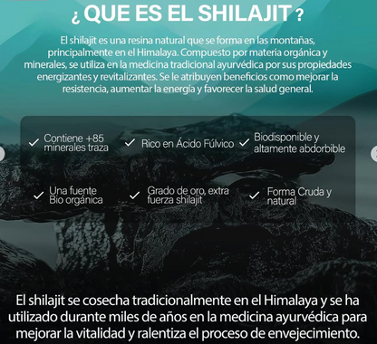 🔥 Shilajit Puro en Cápsulas – Potencia Tu Energía y Salud con el Secreto Milenario de los Himalayas